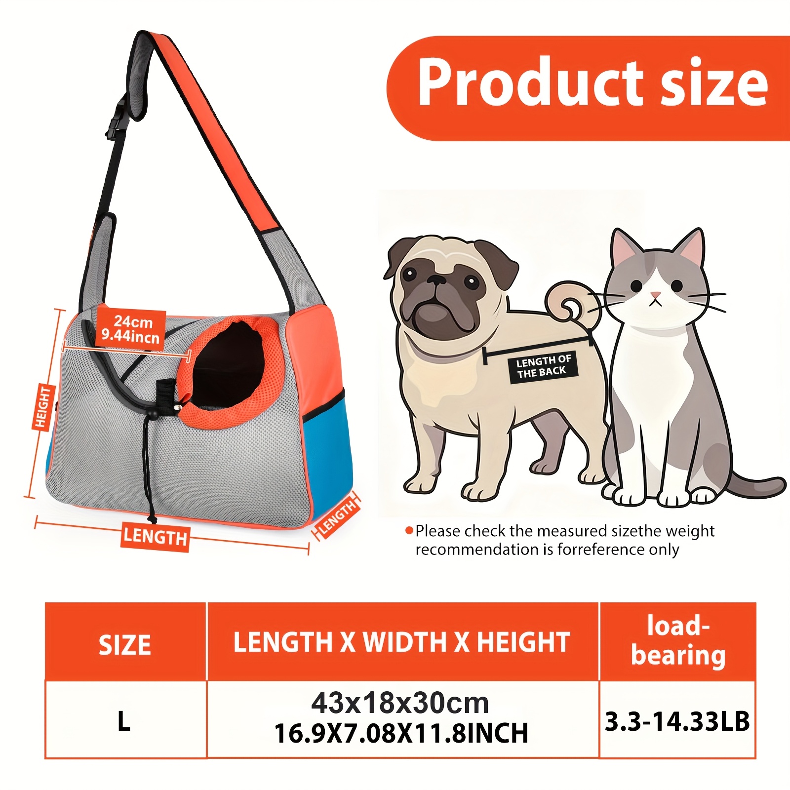 Image of Pet Sling Carrier For Small & Medium Dogs Or Cats - Breathable Mesh Puppy Travel Bag With Adjustable Strap, Zipper Touch Pocket- Sling For Outdoor, Travel- Keep Pet Comfortable