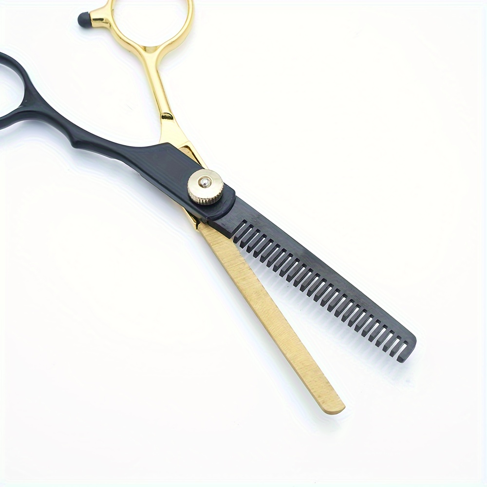 professional hairdressing scissors set black golden thinning shears relaxed texture hair right handed normal hair type hairdressing tools kit details 6