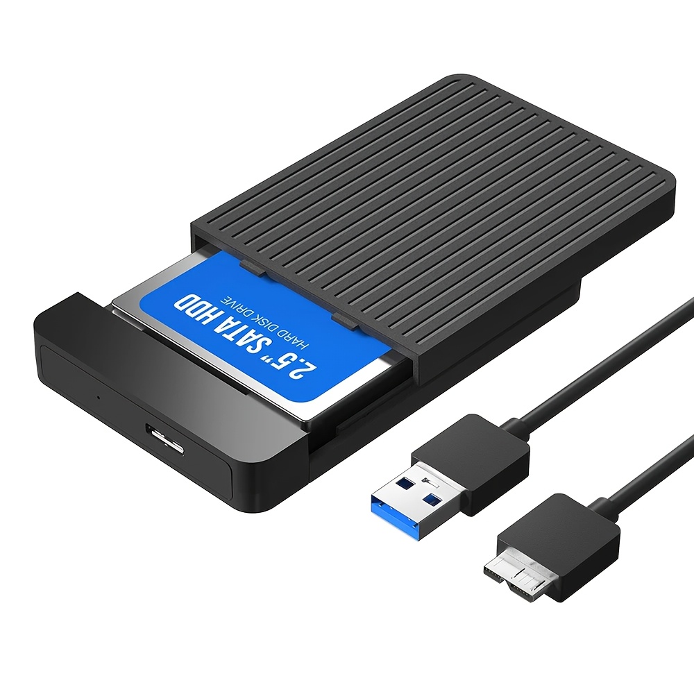 TEMU Custodia per disco rigido esterno ,5'', 6Gbps USB3.0 USB3.1 a SATA III, senza attrezzi, per SSD HDD ,5 pollici 7mm/9,5mm con UASP, compatibile