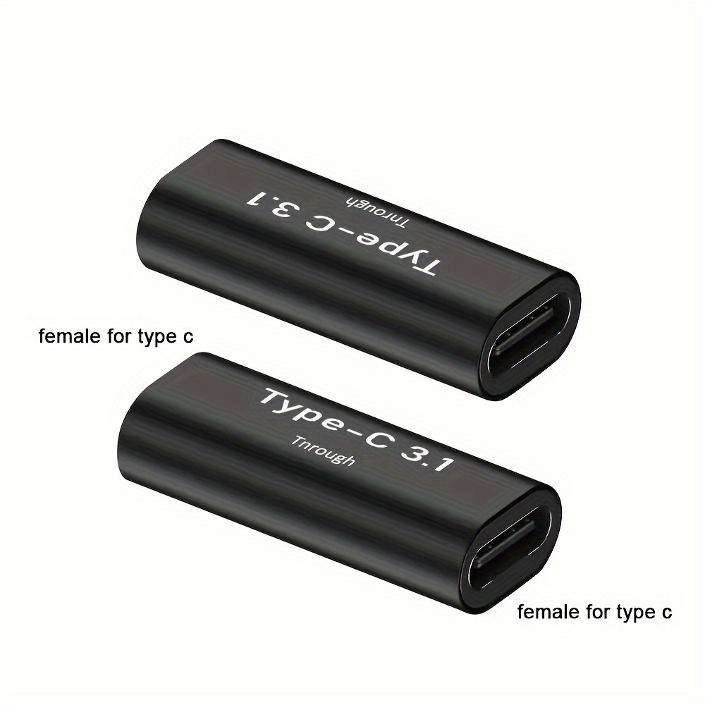 2pcs Double Female Adapter Full-function Portable Accessories Extended Line Usb Adapter Screen Projection Mini Type-c 3.1 Adapter Bidirectional 10gb