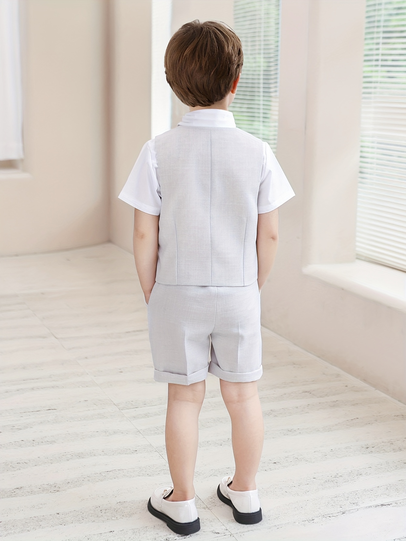 Costume 2 Pièces Pour Enfant - Veste Et Pantalon à Manches Longues, Solide, Pour Printemps Et Occasions - 6
