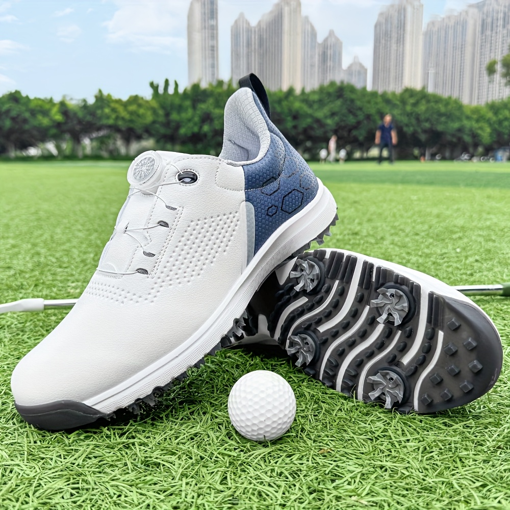 Unisex golf čevlji za vse letne čase - protizdrsna TPU podloga, zračen sintetični zgornji del, trpežna MD podloga za zunanje treninge,
