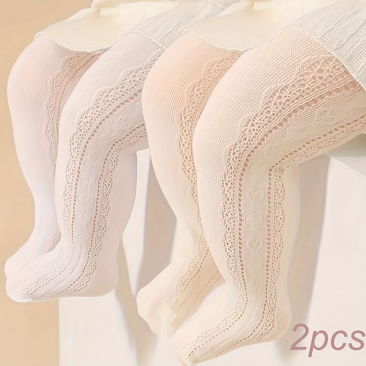 2pcs Girls' Thin Side-heart Print Leggings/tights,fall And Winter Clothes