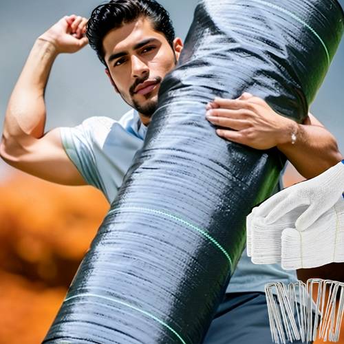 1pc heavy duty commercial grade pe landscape fabric high density uv garden ground cover with drainage barrier mat for planting and outdoor use
