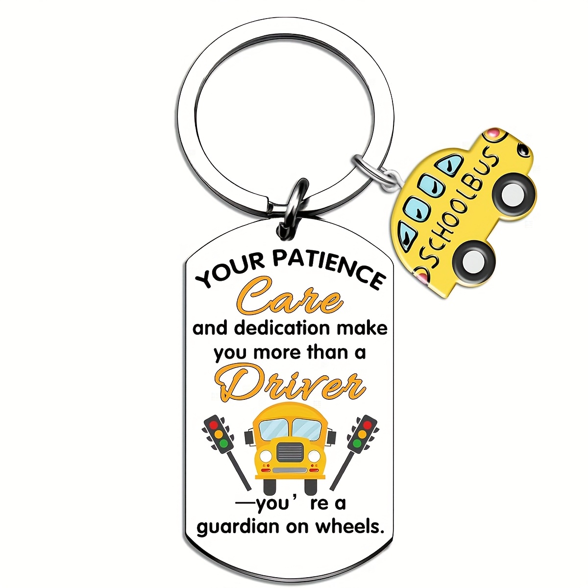 TEMU 1pc Color-printed Stainless Steel Military Brand Bus Driver Appreciates Gift Keychains, - Appreciates Keychains, Perfect Christmas, Birthday,