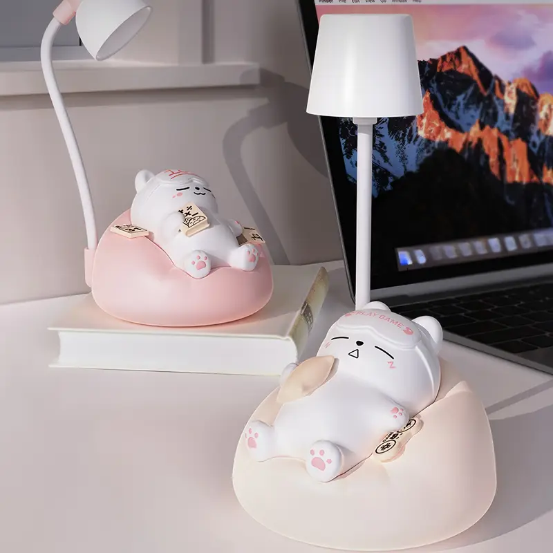 art dimmable animal themed table lamp usb powered with touch control 3 level adjustable brightness battery powered with 1200mah rechargeable lithium battery plastic shade desk lamp for bedroom study office decor ideal gift for friends on thanksgiving birthday Product details 4