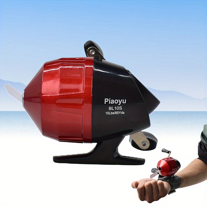 

Piaoyu Fishing Reel Set: 1 Red Reel + 1 Black Wristband + 3 Rubber Bands - Perfect For Freshwater & Saltwater Fishing