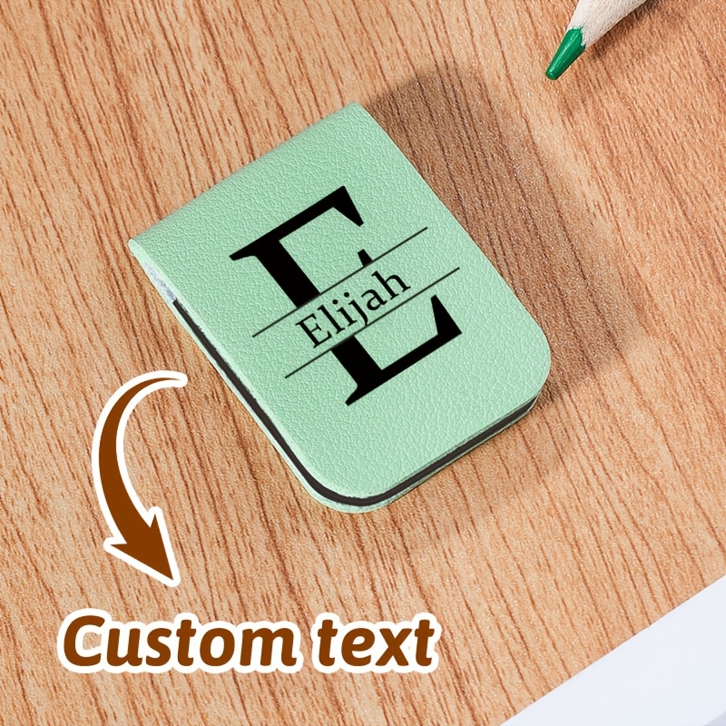 TEMU Magnetico Personalizzato - Incisione con Iniziali e Testo, in Pelle con Chiusura Magnetica. Accessorio per Libri con Chiusura Magnetica��Regalo