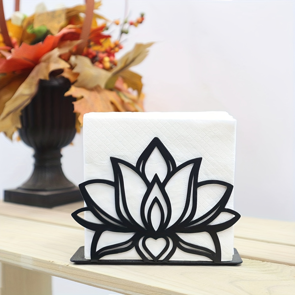 

1pc, Metal Lotus Design Napkin Holder, Hollow Napkin Dispenser For Kitchen Counter, Dining Table, Home Kitchen Restaurant Picnic Party Decor, Kitchen Supplies