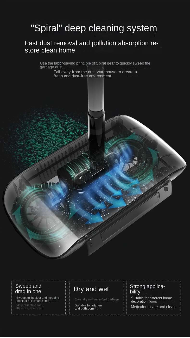 a manual sweeping machine for home use that combines sweeping and mopping in one featuring a broom and dustpan set a broom tool details 4