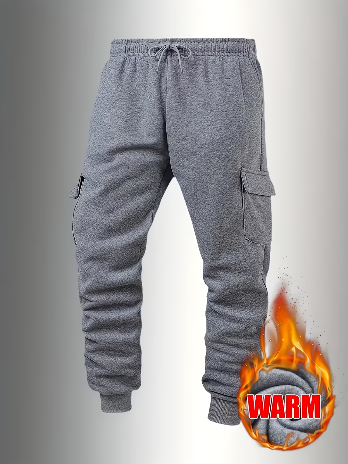 Jogger Homme Polaire Chaud Pantalon de sport long décontracté pour homme, une seule pièce, joggers de couleur unie, pantalon long élégant, pantalon de sport à cordon élastique, pantalon de couleur unie décontracté d
