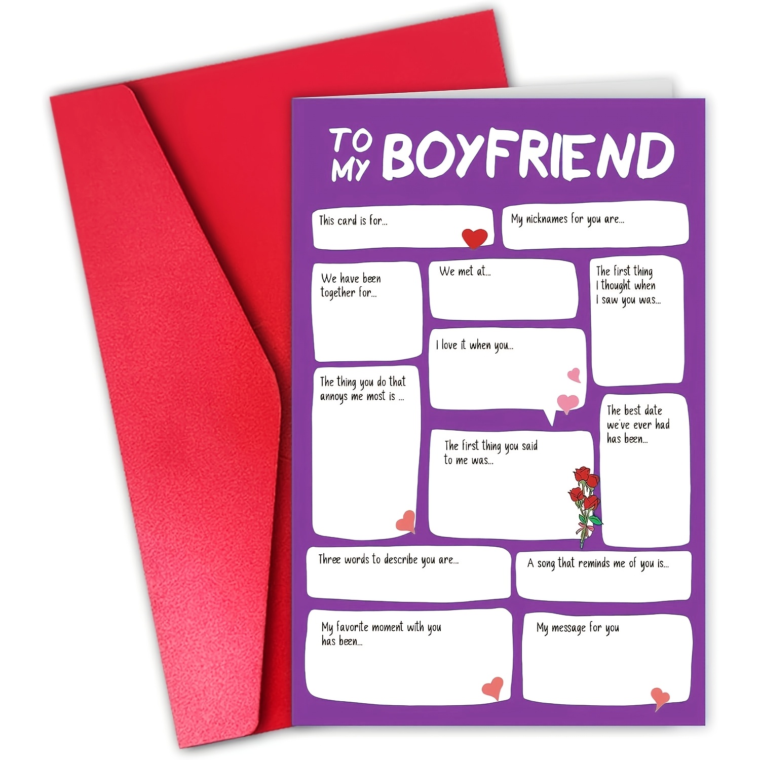 

Diy Valentine's Day Card For Boyfriend, Message Card From Girlfriend, Funny Couple's Valentine's Keepsake, Included