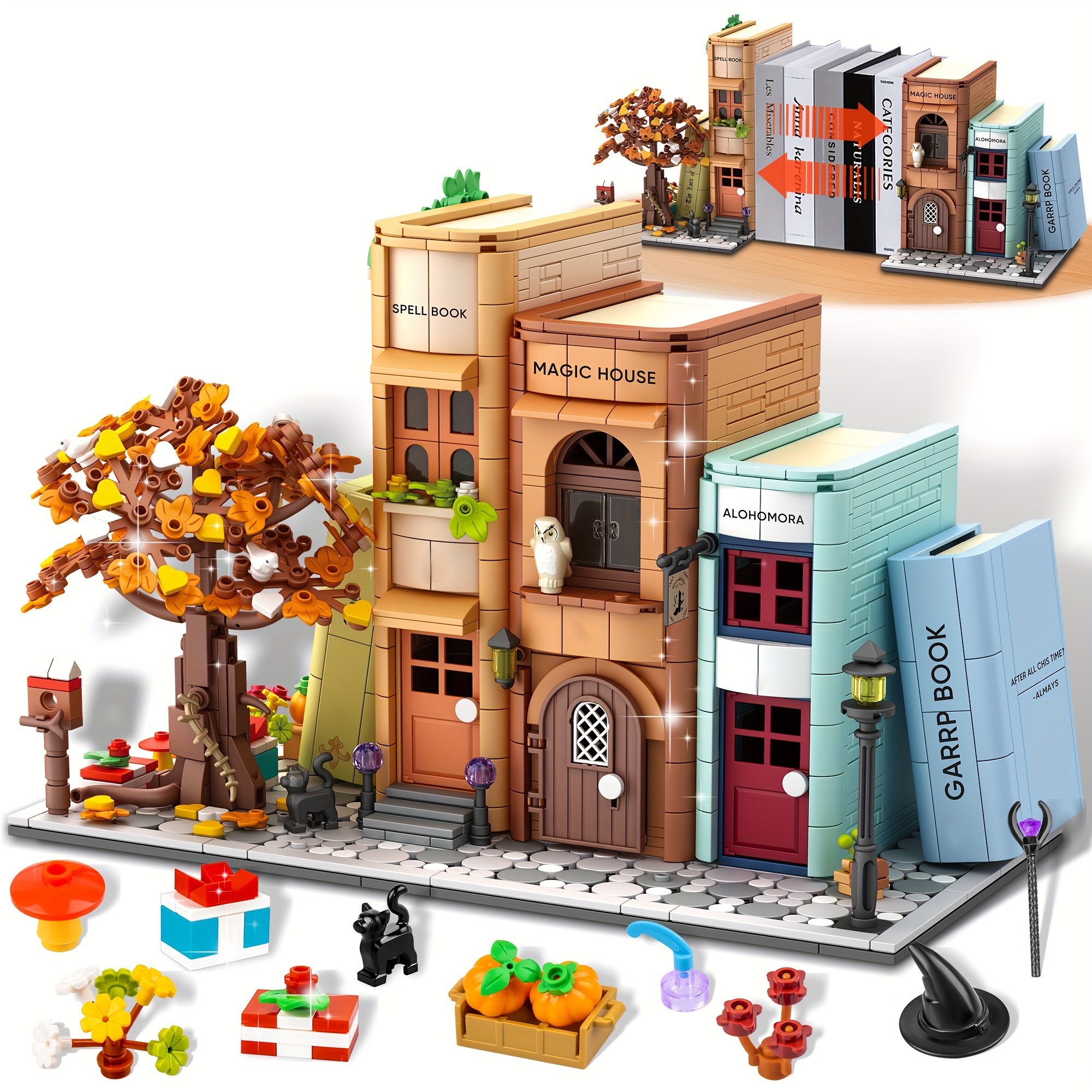 

Building Kit, Home Decorative Bookends For Toy, Cool Bookshelf Organizer And Home Decor, For Adult Collector 1488pcs