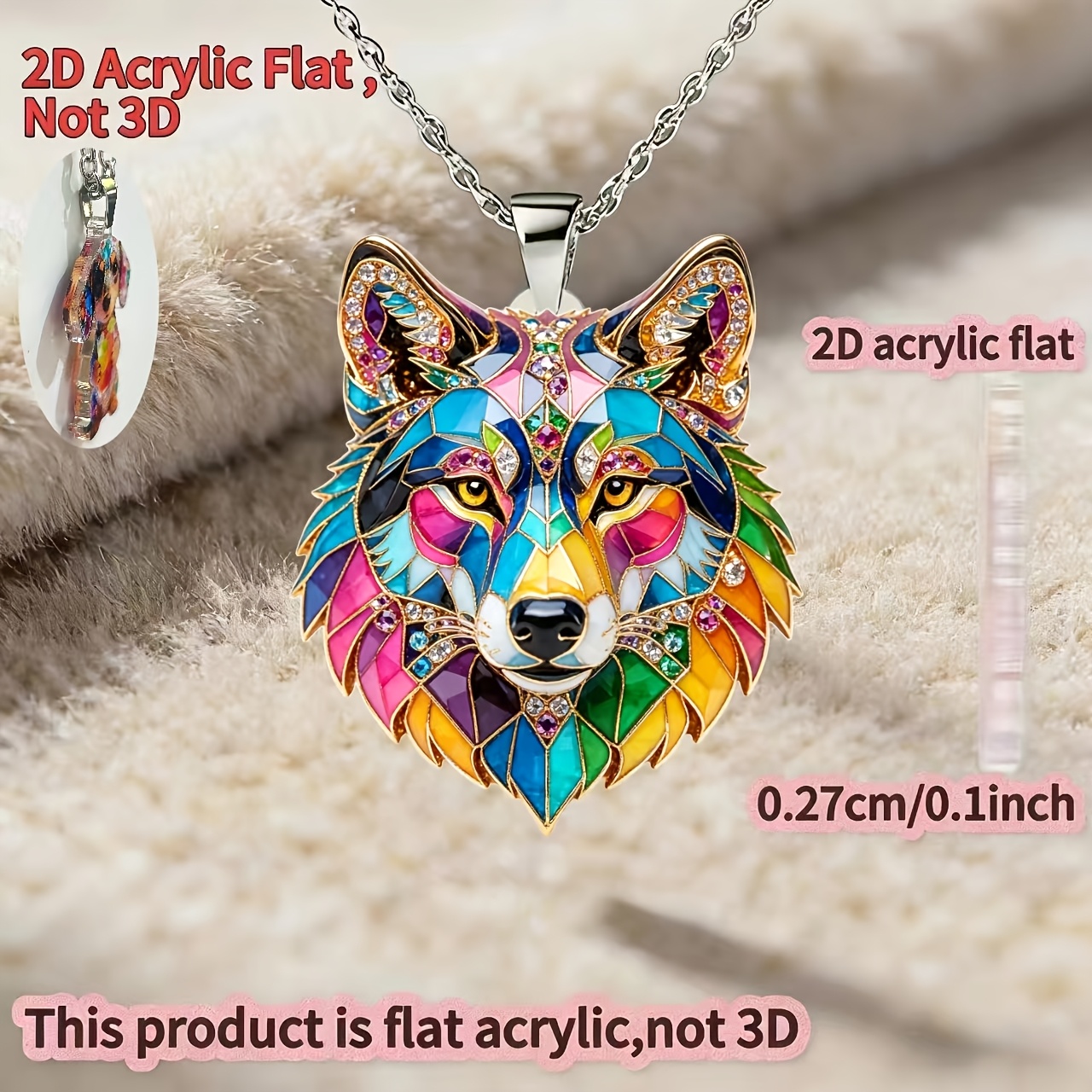 Women's Fashionable Wolf Pattern Acrylic Necklace