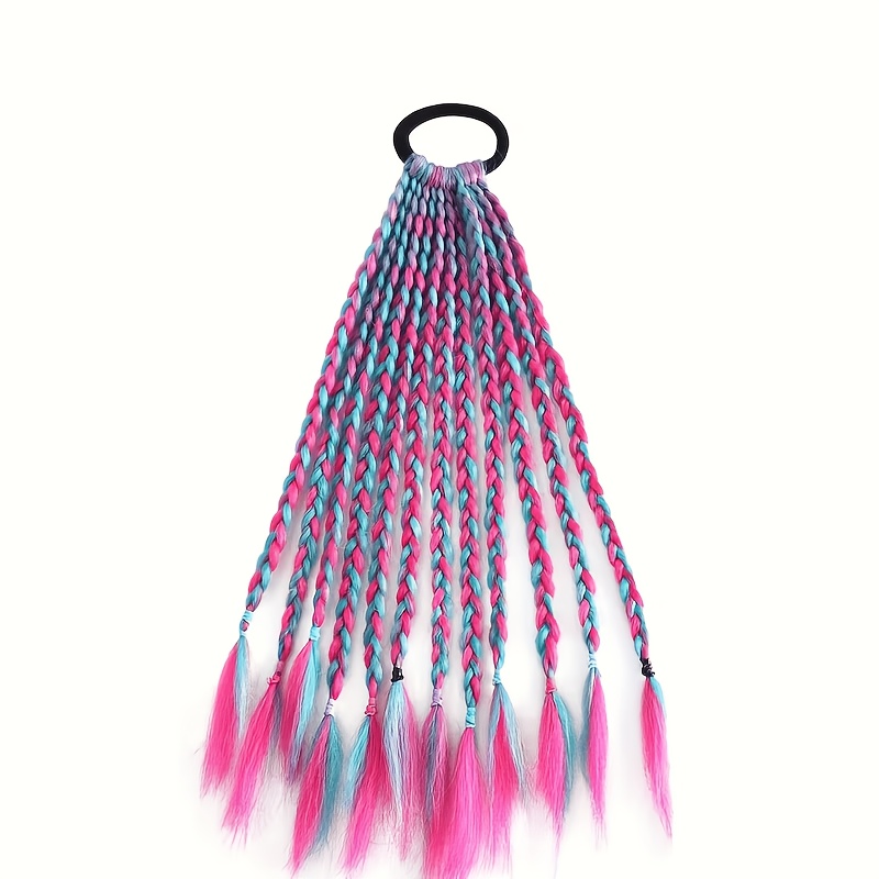 TEMU 1 Set Of 12-strand Hair Extensions With Coloured Tips; Braids; Fashionable Performance-style Headwear; Suitable For Everyday Wear