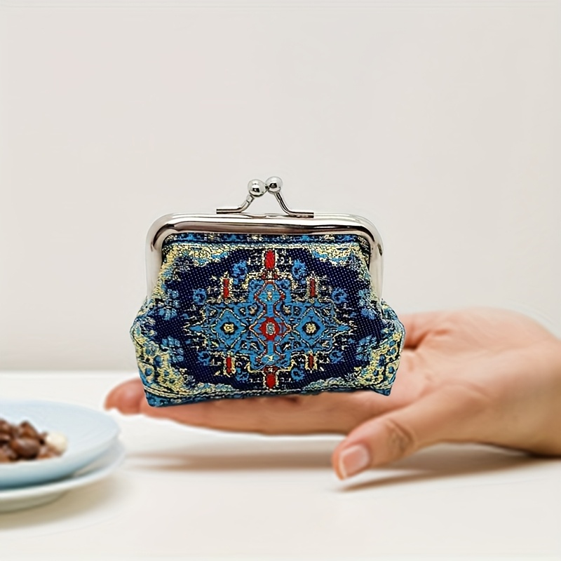 E-shop Mini Bohemian Style Retro Ethno-Stil Bestickte Clip Münzfach Geldbörse, Einfach und , Tägliche Bedürfnisse und Geschenke