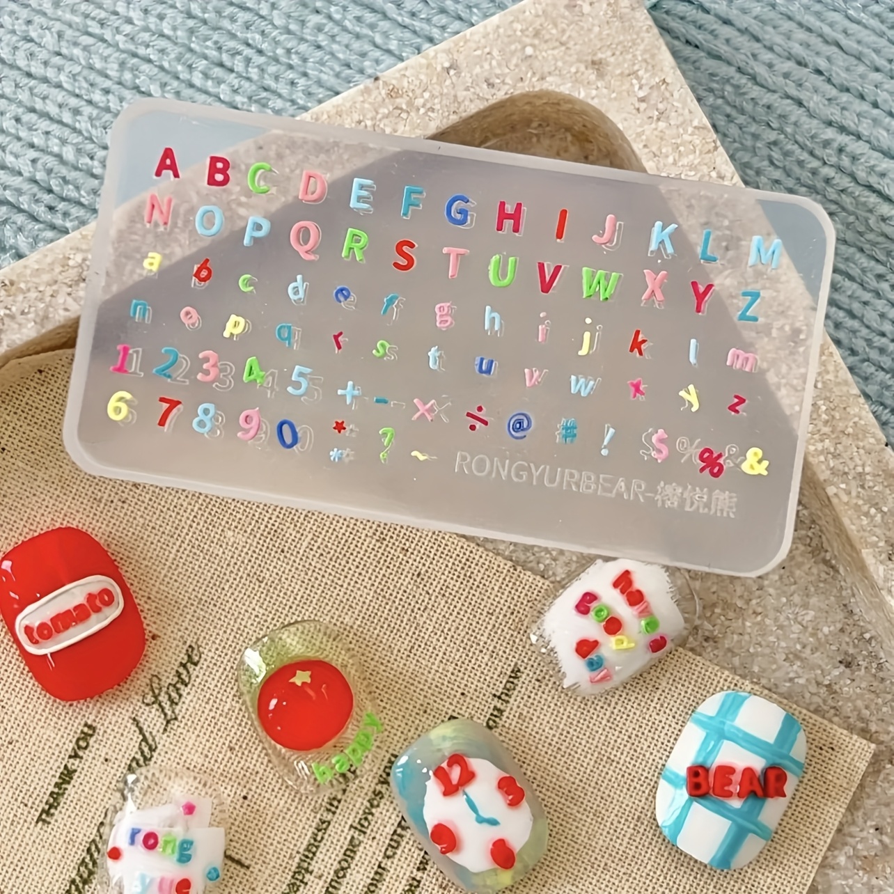 TEMU 1pc Resin Silicone Mold English Alphabet And Numbers Manicure Silicone Mold High Mini Alphabet And Numbers Resin Pouring Mold