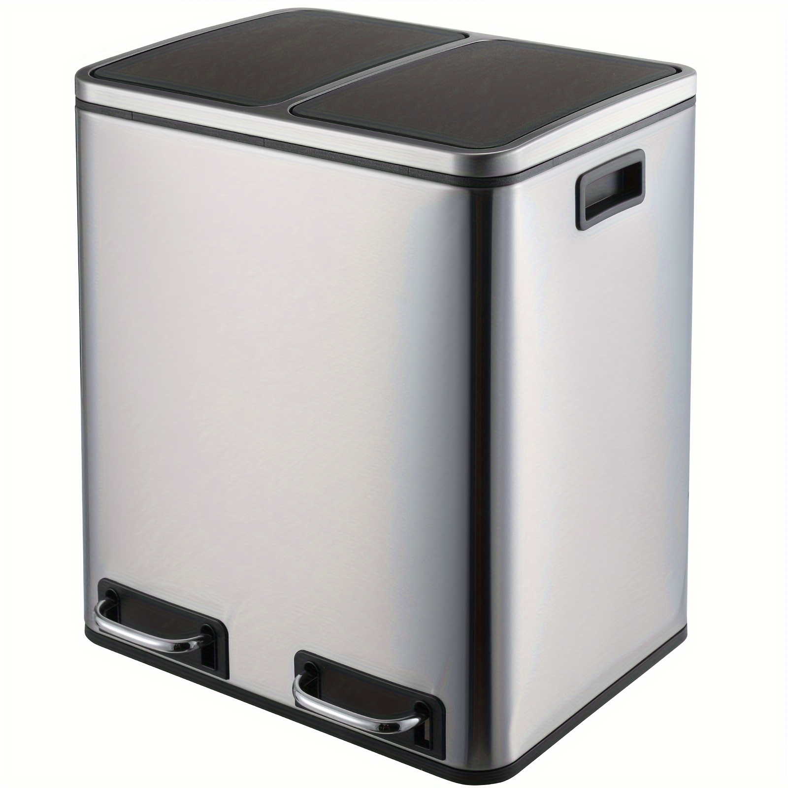 TEMU della Spazzatura con 2 Scomparti, da Cucina in Metallo da 2x15 Litri, Chiusura Morbida, Contenitore Interno Staccabile, , della Spazzatura a