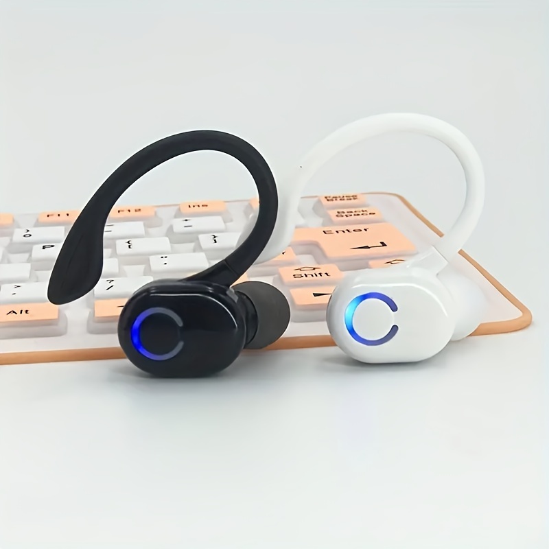 Ruihongxing Long-Lasting Wireless Earbuds with HD Voice Calls, Rechargeable Battery, 5, 0mm Driver & Noise Cancellation, USB-C Charging, Compact Design for Business, Gym, Travel - Black & White, Wireless Earbuds for Phone, Workout Headphones, Sleek Headphones, Durable Headphones