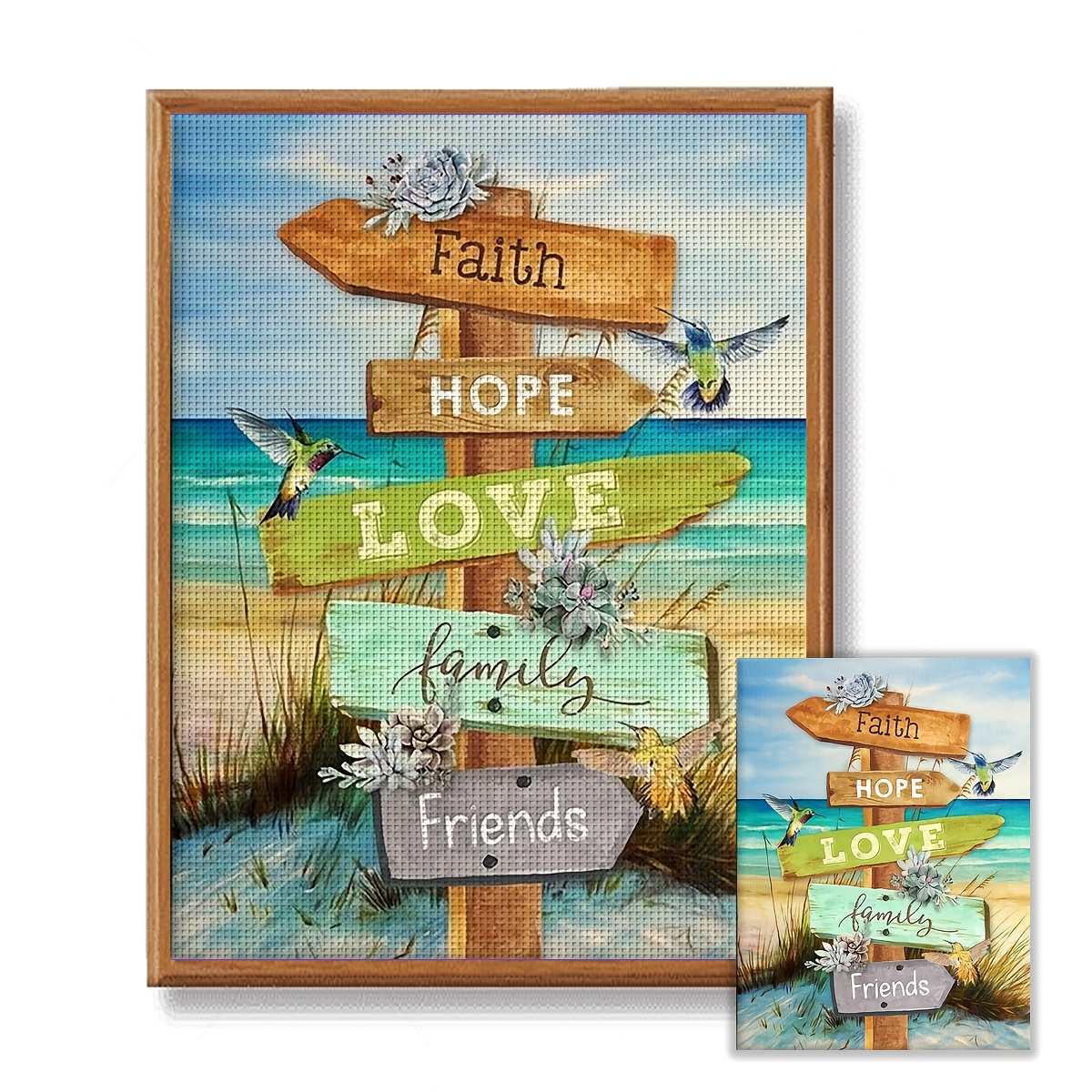 TEMU 1pc Frameless 30x40cm/11.8x15.7-inch 11ct/14ct Printed Cross Stitch Diy Kit, Fun Signs, Suitable For Relaxing Diy Cross Stitch Sets For Adult
