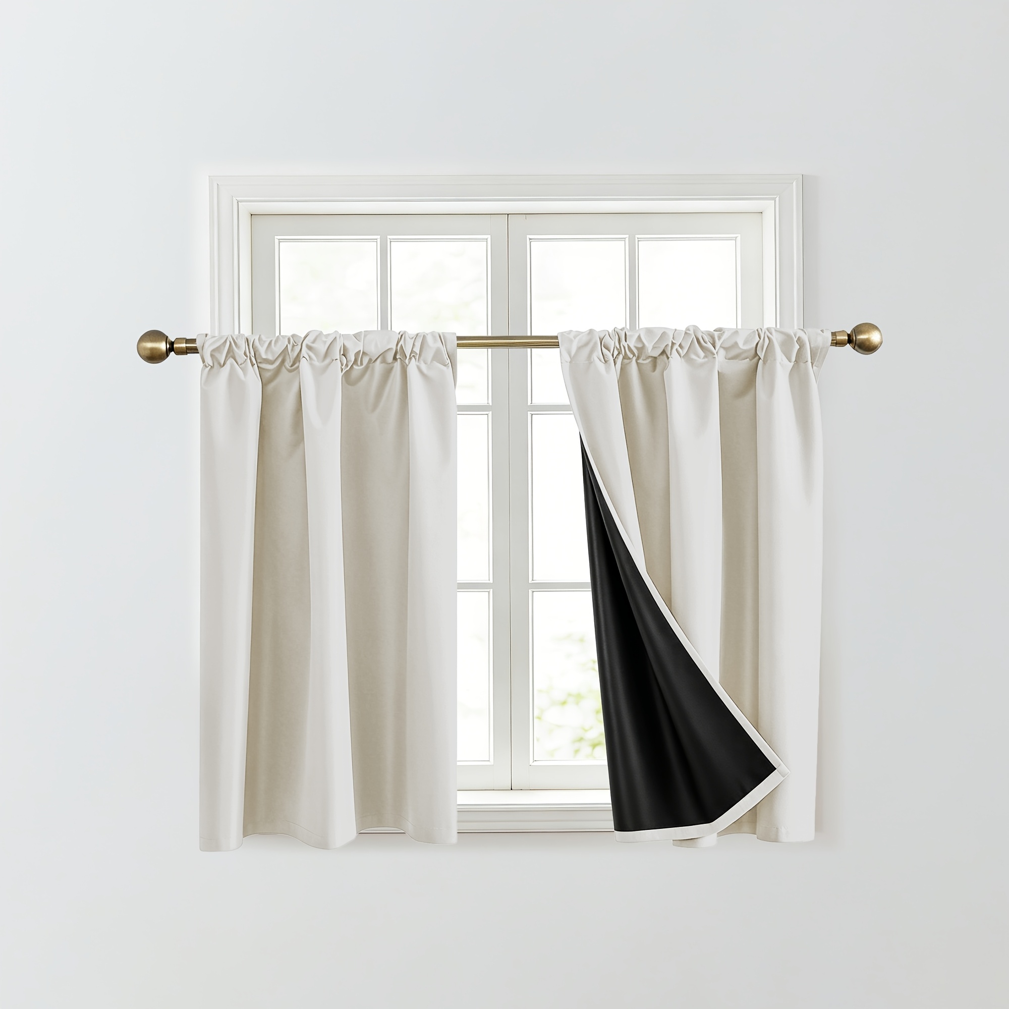 TEMU 2 Panneaux de Rideaux Occultants 100 % pour Chambre et Salon, Rideaux de Fenêtre à Passe-Tringle -Lumière et Isothermes, Installation Facile,