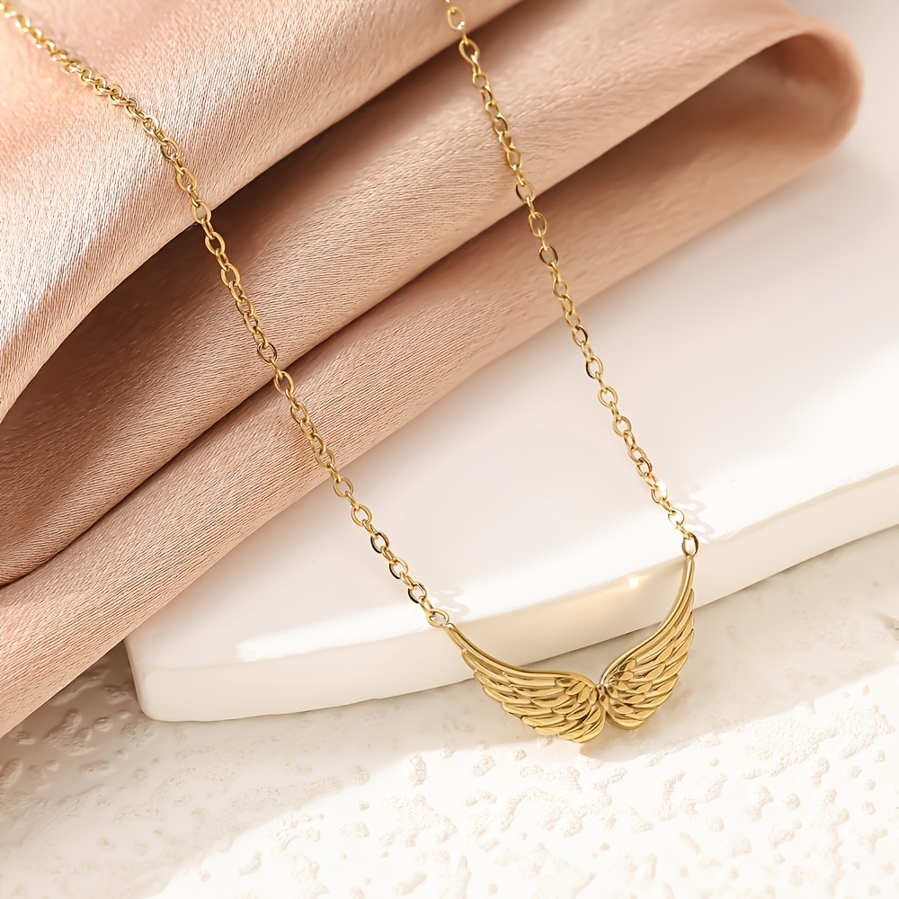 Image of 1pc Wings Pendant Necklace, Women's Pendant Necklace, Women's Jewelry, Suitable For Daily Wear, Ideal Gift For