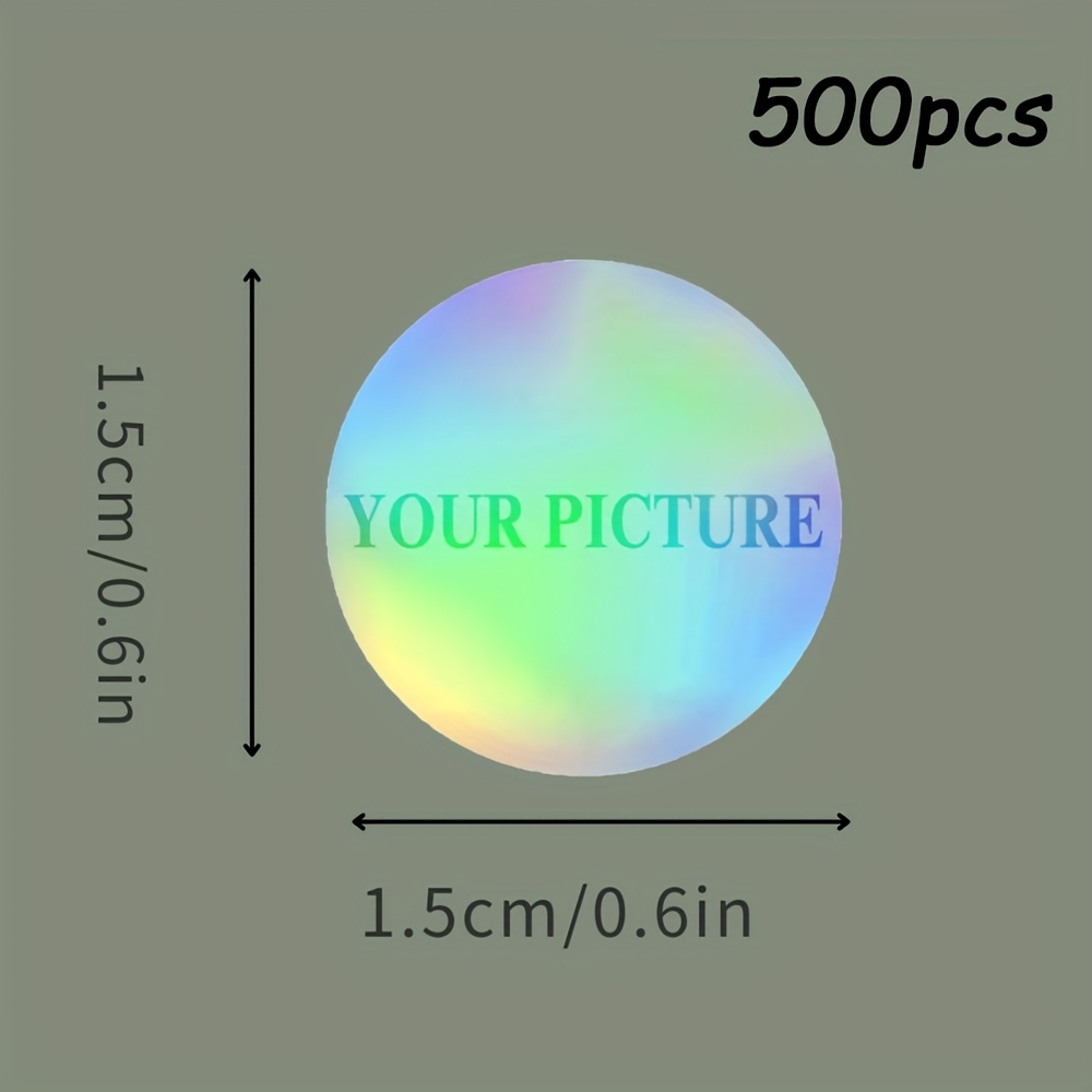 TEMU 500pcs Custom Stickers, Holographic Stickers, Personalized Stickers For Various Occasions, Photo Image Labels, Custom Stickers