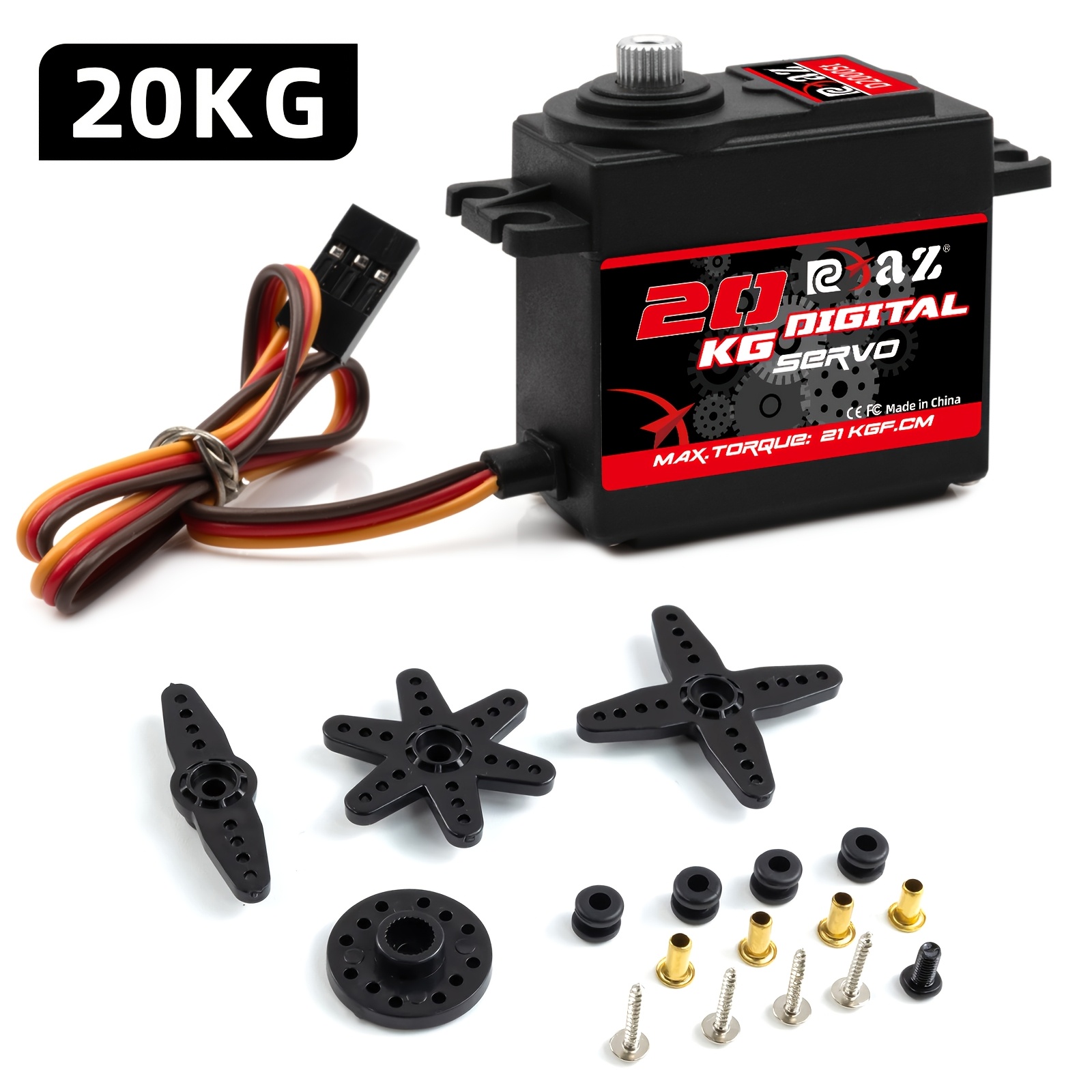 Rcxaz Servo Motor Controls 180 ° Servo 3.5-24kg Digital Servo Motor, Used For Robots Rc Ships Rc Helicopters Without Charging