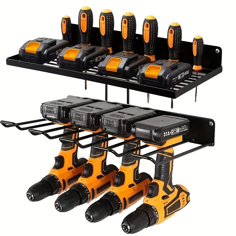 

2pc Electric Drill Screwdriver Tool Rack, 2-tier Tool Rack, Wall Mounted Tool Storage Rack, Electric Drill Storage Rack, Drill Rack Only