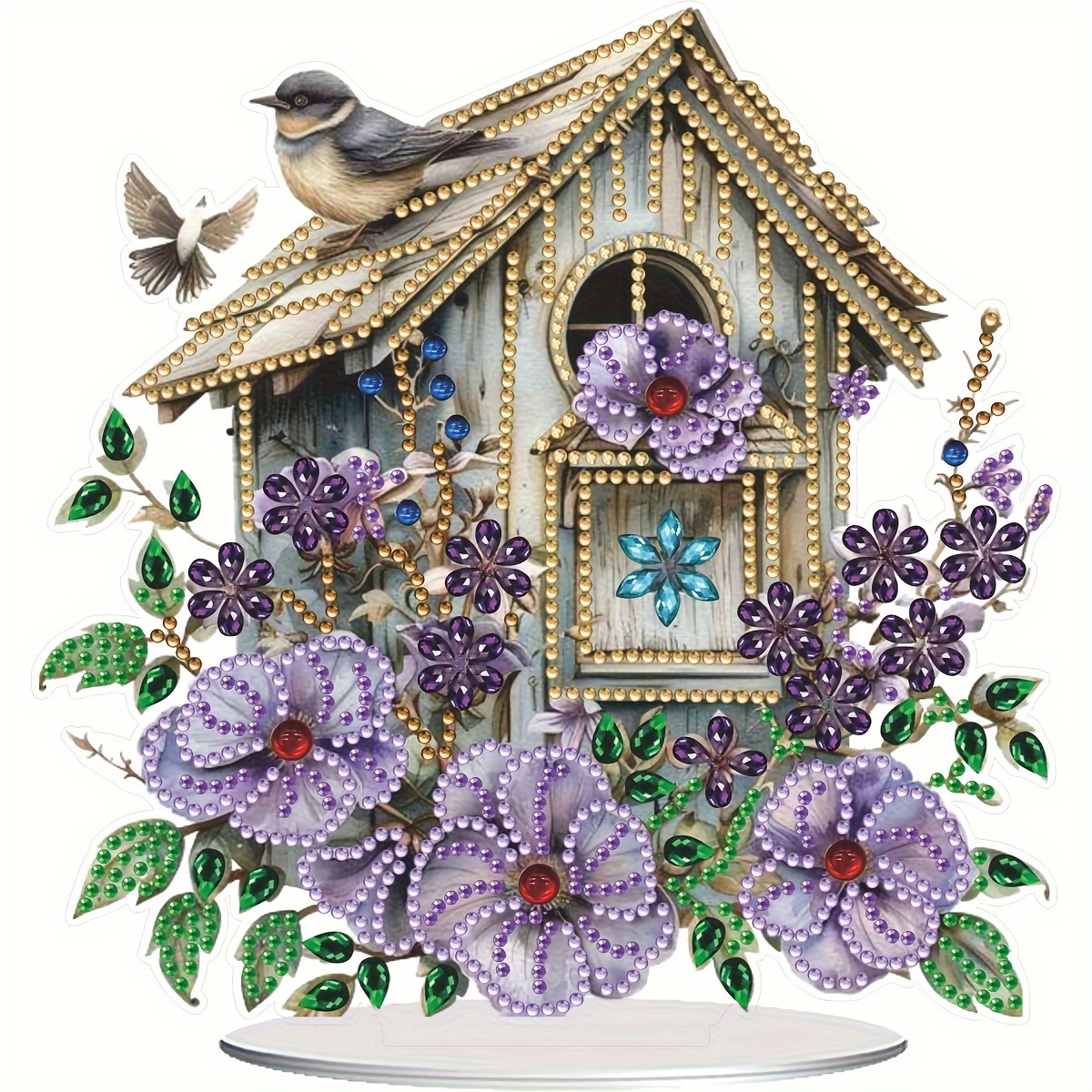 

Diy 5d Diamond Painting Kit - Cartoon-themed Flower House, Unique Shaped Acrylic Gems, Mosaic Art Craft For Desk & Bedroom Decor, Perfect Gift Box