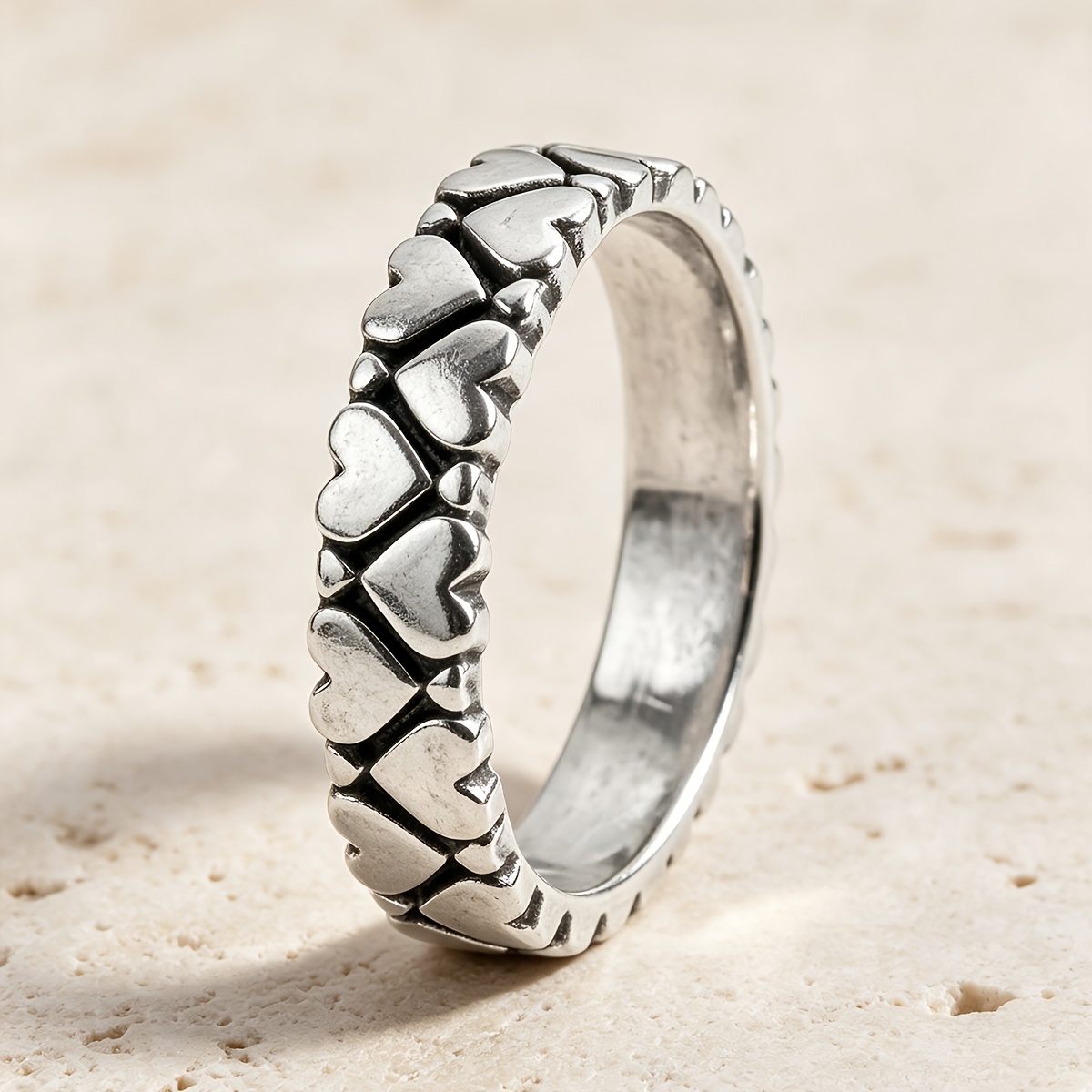 Women's Double-Layer Heart Vintage Ring, Gift for Her