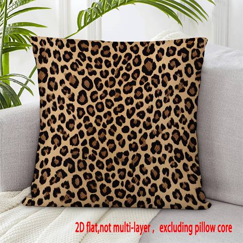 photo de l'article housse de coussin moderne imprimée 2d, texture imprimé léopard. oreiller . pour canapés de balcon, chambre et décoration de salon. disponible en 18×18, 20×20 et 24×24 pouces, 2d plat