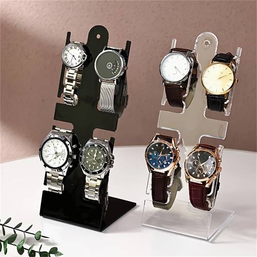 2pcs transparent watch storage display stand heavy duty plastic structure space saving multi functional jewelry storage stand suitable for watches bracelets