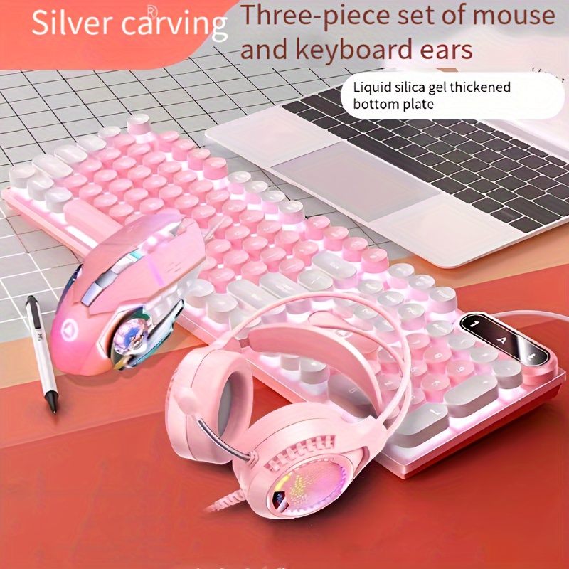 で機能性抜群！マルチカラー丸型キーキャップキーボード＋マウス＋