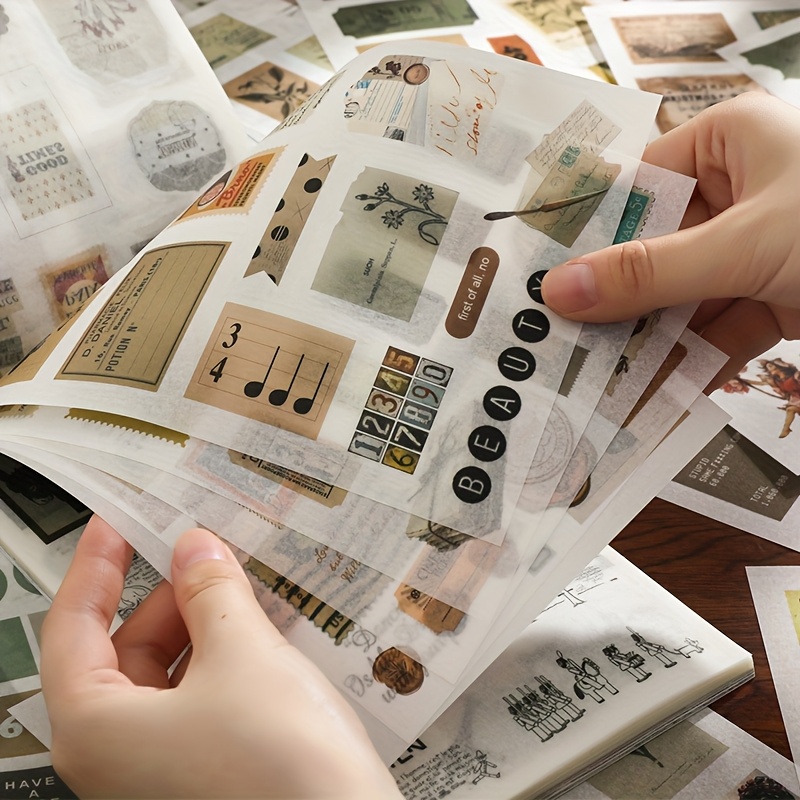 50 Sheets Precut Washi Stickers and Decorative Papers Book