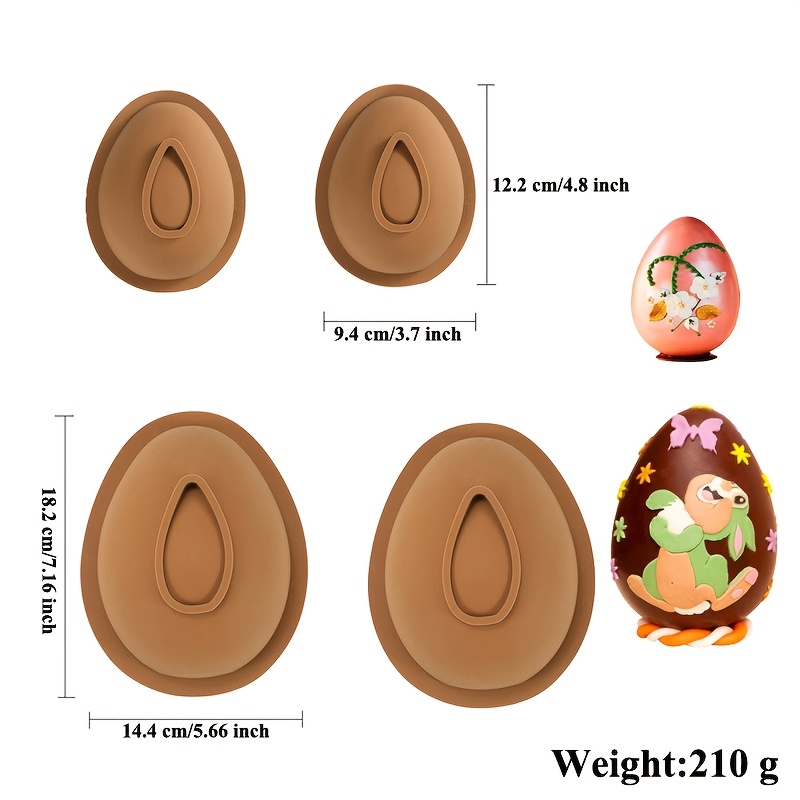4pcs Easter Hand-painted Silicone Cake Mold Set, 4-inch & 6-inch Chocolate Molds, Kitchen Baking Supplies
