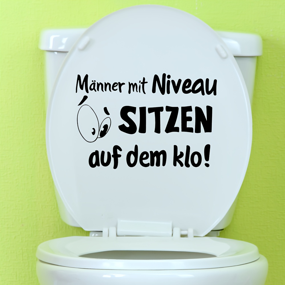 Image of Creative German Slogan Toilet Seat Decal - Vinyl, Bathroom Wall Art, Removable Home Decor