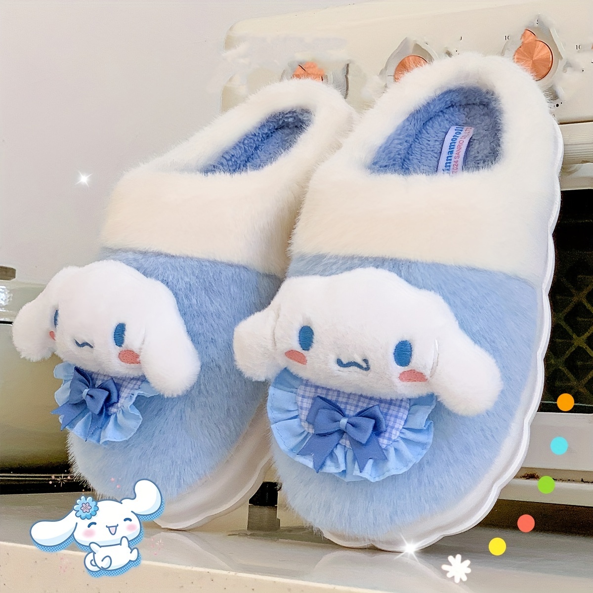 Pantuflas de Peluche para Mujer con Licencia Zapatos Caseros  Adorables del Personaje Anime, Forro y en Invier
