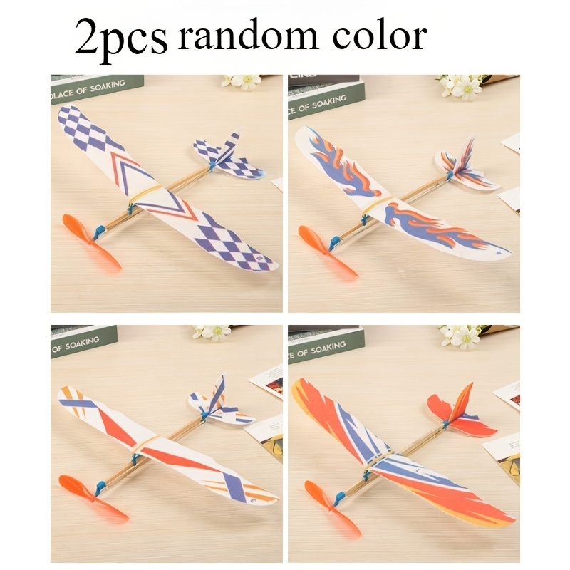 A Pair Of Outdoor Rubber Band Airplanes, Designed As A Lightweight Glider Rubber Bands, Ideal For Outdoor Fun (color May ).random Color