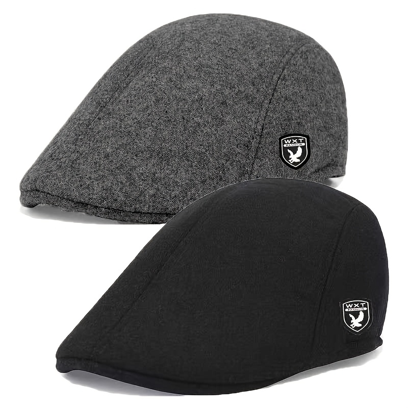 TEMU 2pcs 2pcs Unisex Vintage Beret Hat - Lightweight Suitable For Driving, Walking, Travel, Outdoor | Solid Color Retro Cap For &, All- Casual Wear,