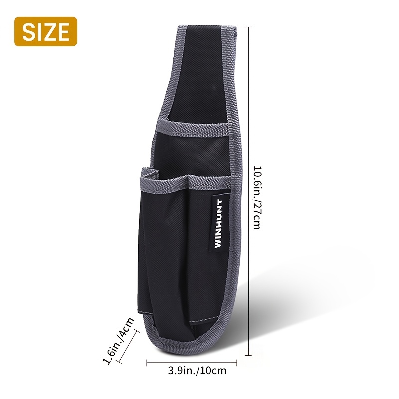TEMU Organisateur de mini-outils WINHUNT avec clip de ceinture - Tissu noir, multi-poches pour électriciens, charpentiers, techniciens, travailleurs