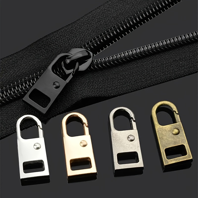 Ersatz-Reißverschluss-Zuglaschen – 8 Stück, 4 Farben (Silber, Bronze, Gold, Gun-Schwarz), Für Gepäck & Kleidung
