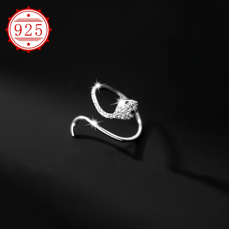 925 Silver Snake Shaped Ring, Women's Wedding Band