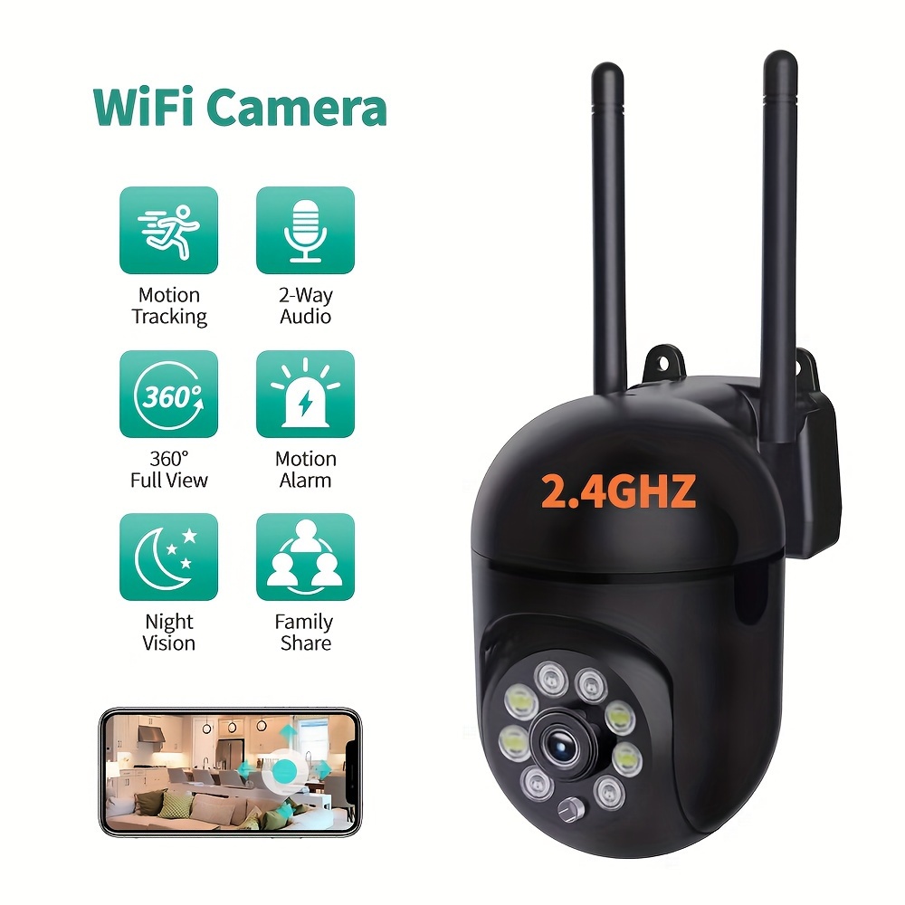

Security Camera 1pcs Hd 1080p, Smart Wifi Camera For Home Security, 2.4ghz Wi-fi, Auto Tracking, Day And Night, Person/pet Detection