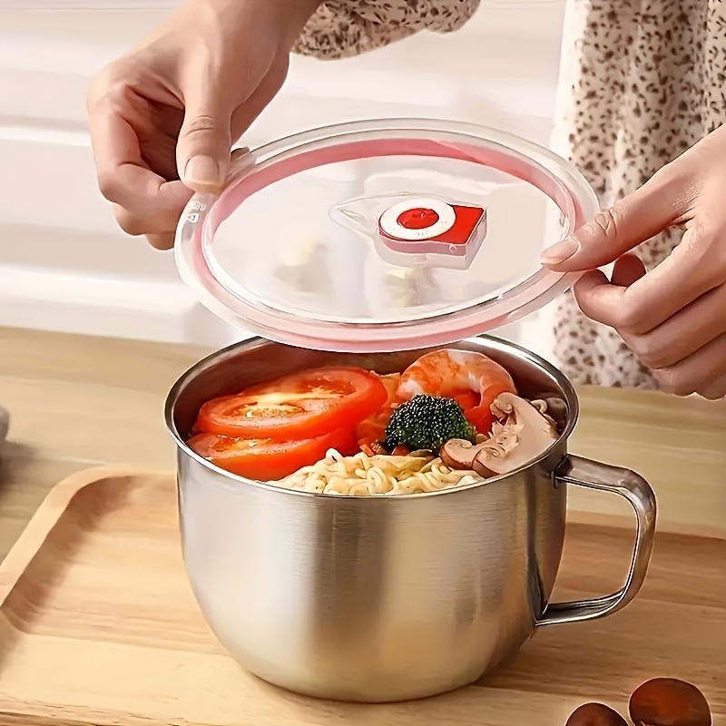 

Stainless Steel Bowl With Lid - Soup, Salad, Rice & More - Ideal For Students, Cafeteria, Camping &