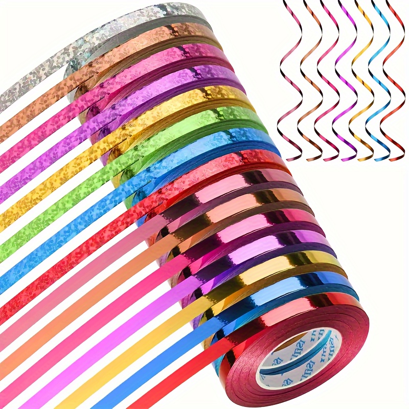 

10pcs Curling , 1/5" - Assorted For Christmas Wrapping, Bows, & Arrangements, For Wedding