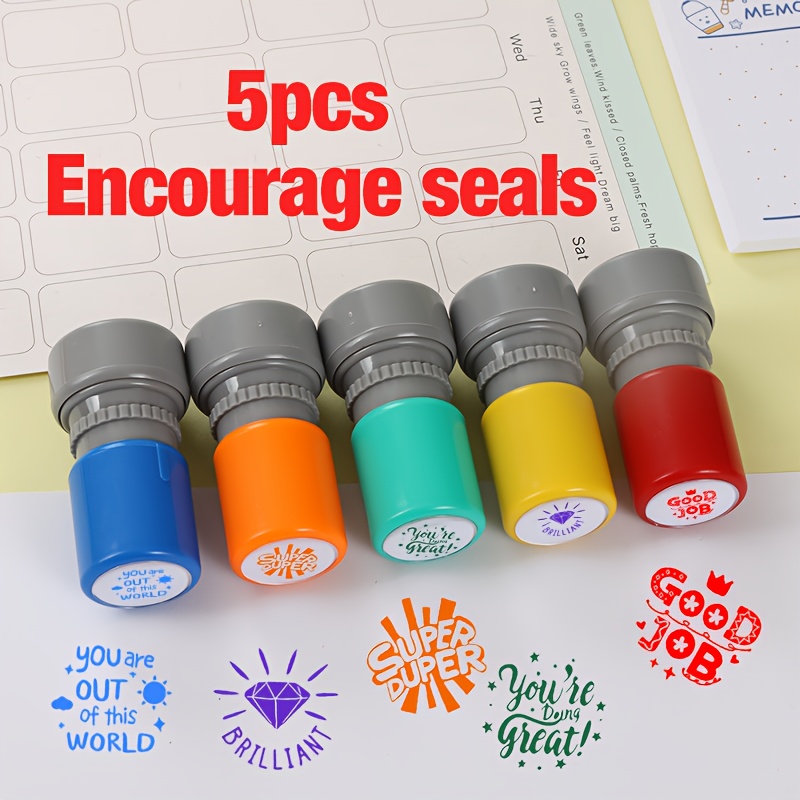 5pcs teachers   stamps to enhance learning   stamps   learning stamps self ink stamps