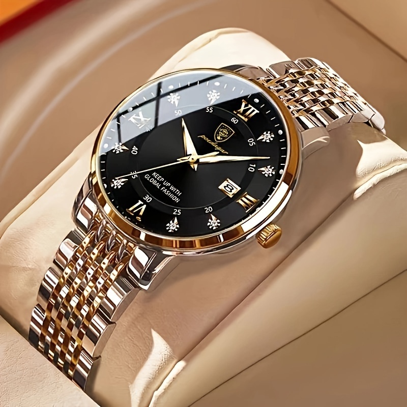 

Poedagar Women's Business Leisure Quartz Watch Waterproof Luminous Fashion Date Dial Analog Steel Band Wrist Watch