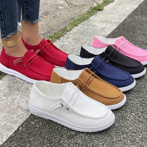 item picture womens low top sneakers suitable for striped casual round toe shoes with sole soft fabric minimalist slip resistant casual attire dressy casual outfits year round stripes women shoes