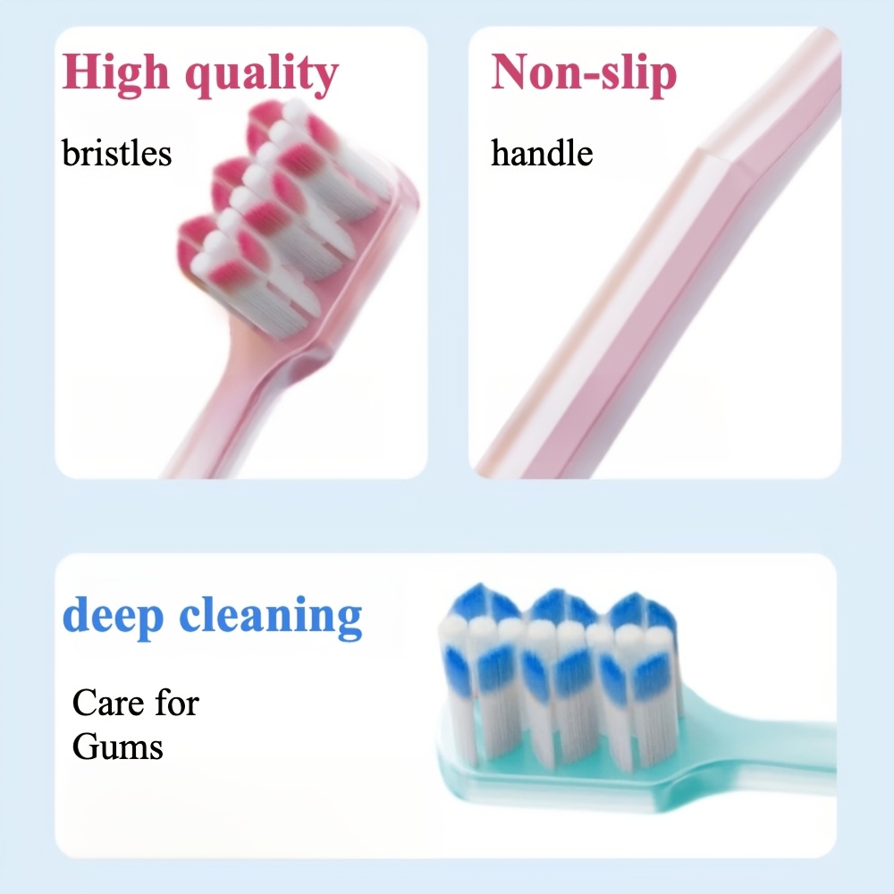 W-Shaped Wave Brush Head Toothbrush 3pcs Set with Soft Bristles
